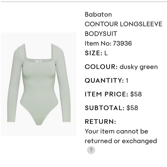 Babaton Contour Longsleeve Bodysuit - Dusky Green - Picture 3 of 3
